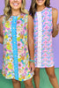 SSYS Sleeveless Everly Scallop Trim Shift Dress In Pastel Antique Floral