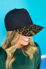 Black Animal Print Brim Hat