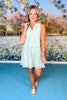 SSYS Kendall Dress In Mint Eyelet, unique cut out design, v-neck collar, easter dress, church dress, spring dress, exclusive design, ssys by mallory fitzsimmons