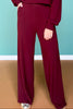 SSYS Jane Cozy Fleece Lined Pants In Oxblood
