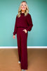 SSYS Jane Cozy Fleece Lined Pants In Oxblood