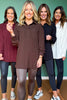SSYS Jess Cozy Fleece Lined Top In Oxblood