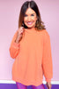 SSYS Foster Mock Neck Solid Sweatshirt In Coral