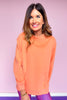 SSYS Foster Mock Neck Solid Sweatshirt In Coral