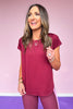 SSYS Signature Short Sleeve Active Top In Maroon