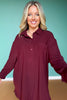 SSYS Jess Cozy Fleece Lined Top In Oxblood