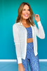 SSYS Ivory Crochet Zip Up Sweater