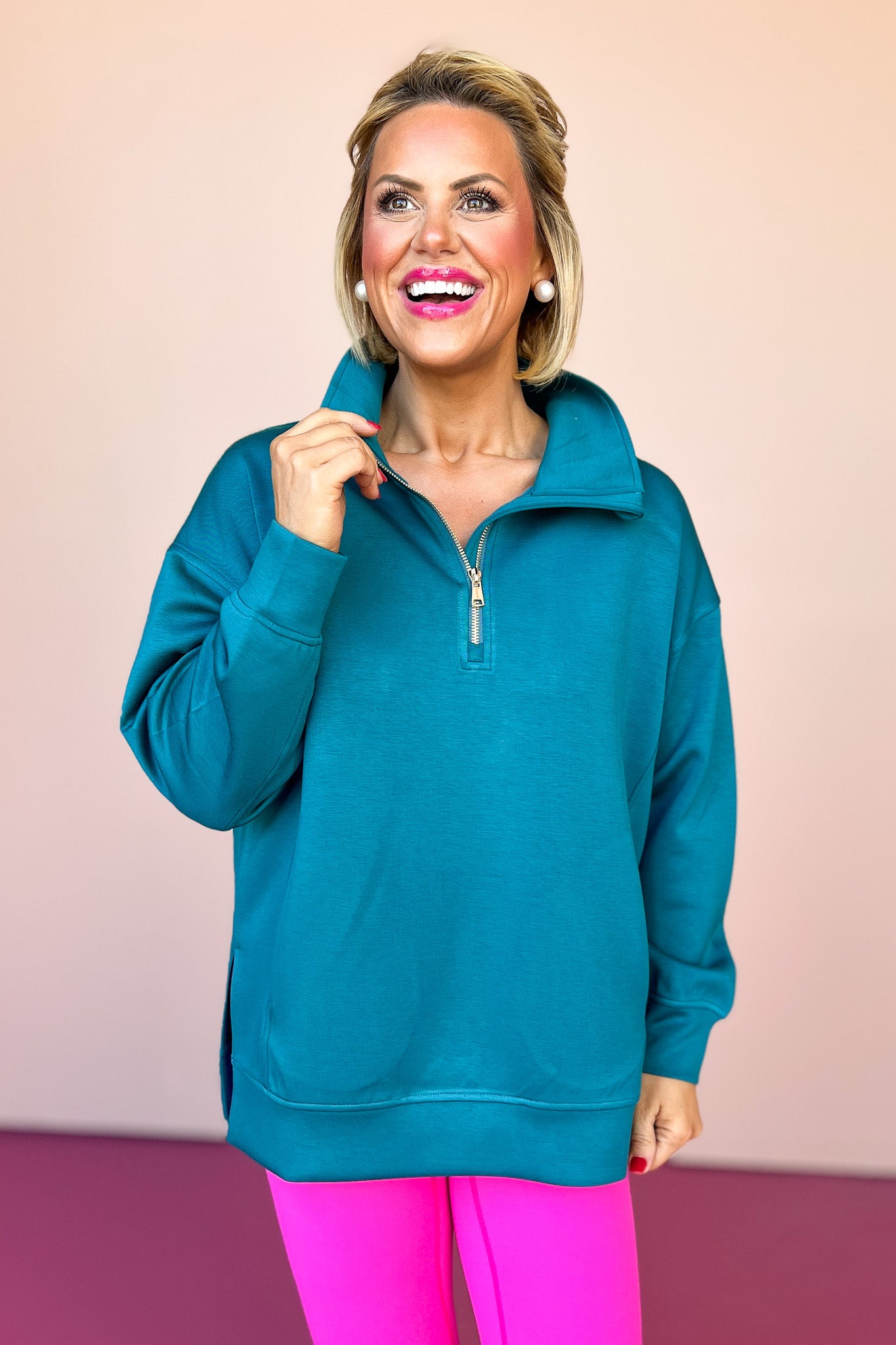 SSYS Ainsley Air Pullover In Teal