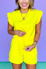 SSYS Charlie Air Ruffle Shoulder Shorts Set In Yellow