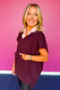 SSYS Hooded Genni Top In Deep Maroon