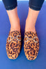 Tan Animal Print Rhinestone Ornament Loafers