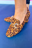 Tan Animal Print Rhinestone Ornament Loafers