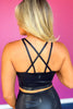 SSYS Black Liquid Cross Back Sports Bra