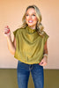 Olive High Collar Sleeveless Pleat Hem Balloon Top, must have top, must have style, fall style, fall fashion, elevated style, elevated style, mom style, shop style your senses by mallory fitzsimmons, ssys by mallory fitzsimmons
