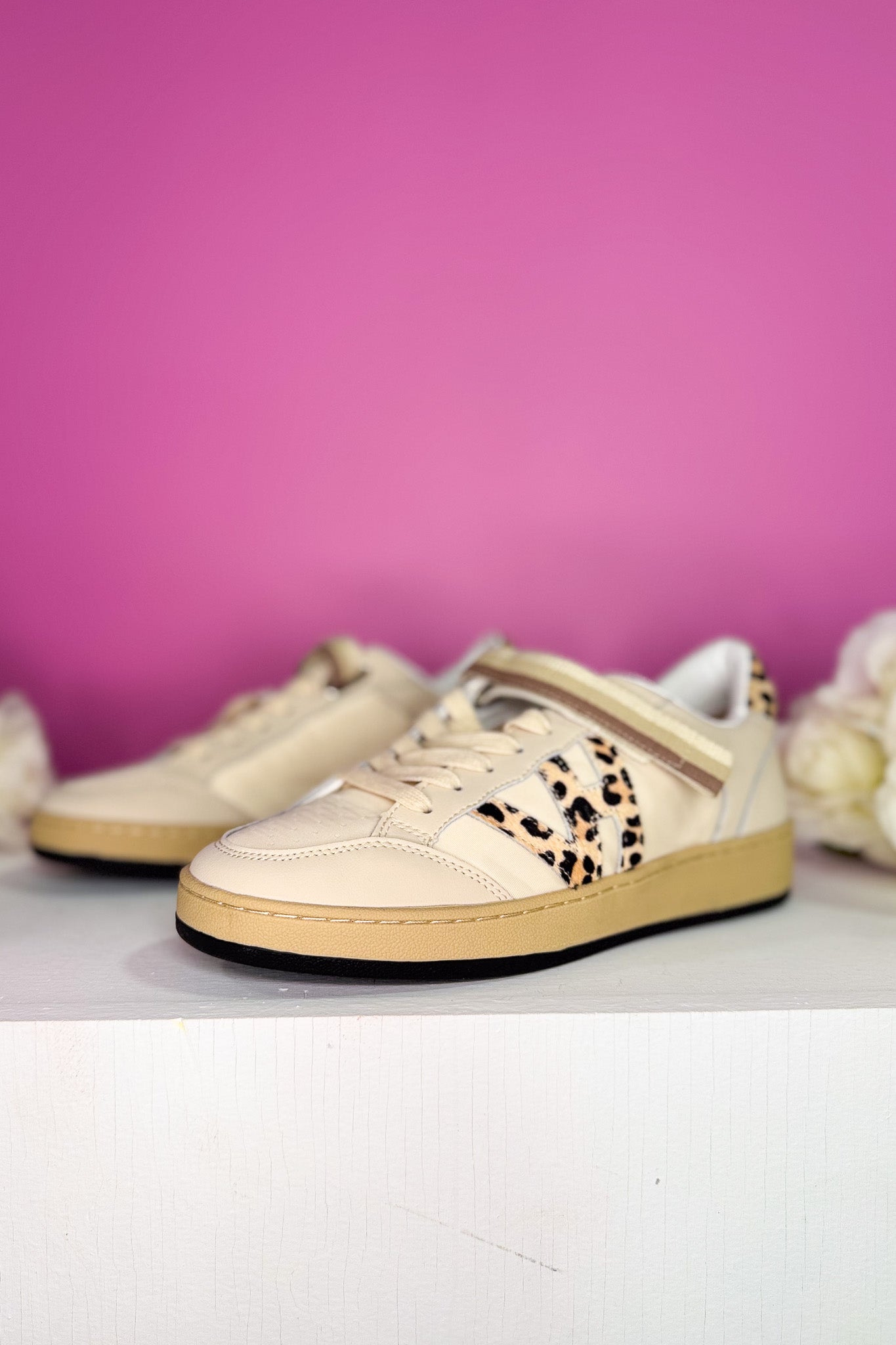 Vintage Havana Animal Print Stripe Strap Sneakers