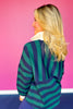 SSYS Landon Color Block Stripe Rugby Top In Hunter Navy