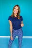 SSYS Navy Honeycomb Short Sleeve Active Top