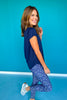 SSYS Navy Honeycomb Short Sleeve Active Top
