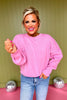 Pink Drop Shoulder Ribbed Knit Accent Long Sleeve Sweater *FINAL SALE*