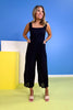 Black Square Neck Ruffle Shoulder Jumpsuit *FINAL SALE*