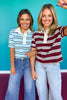 SSYS London Rugby Stripe Top In Light Blue