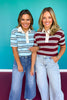 SSYS London Rugby Stripe Top In Maroon