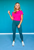 SSYS Hot Pink Honeycomb Short Sleeve Active Top