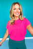 SSYS Hot Pink Honeycomb Short Sleeve Active Top
