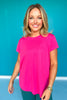 SSYS Hot Pink Honeycomb Short Sleeve Active Top