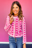 SSYS Martha Lattice Cardigan In Pink