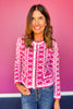 SSYS Martha Lattice Cardigan In Pink