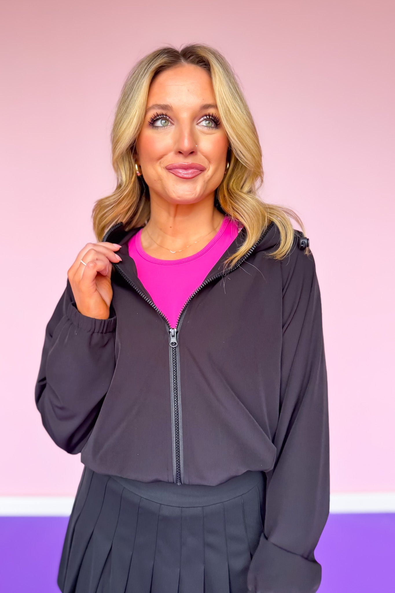 SSYS Black Zip Hooded Jacket