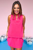 SSYS The Peyton Sleeveless Scuba Top In Hot Pink, ssys the label, ssys top, scuba top, scuba material, elevated top, summer top, summer style, mom style, easy style, shop style your senses by mallory fitzsimmons, ssys by mallory fitzsimmons