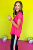  SSYS Hot Pink Honeycomb Short Sleeve Active Top, Ssys athlesiure, athleisure, elevated athleisure, signature top, must have active top , athletic top, athletic style, mom style, shop style your senses by mallory fitzsimmons, ssys by mallory fitzsimmons