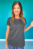 SSYS Black Honeycomb Short Sleeve Active Top