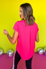  SSYS Hot Pink Honeycomb Short Sleeve Active Top, Ssys athlesiure, athleisure, elevated athleisure, signature top, must have active top , athletic top, athletic style, mom style, shop style your senses by mallory fitzsimmons, ssys by mallory fitzsimmons