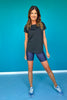 SSYS Black Honeycomb Short Sleeve Active Top