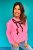SSYS Dorothy Cropped Bow Sequin Sweatshirt In Bubblegum