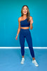 SSYS Navy Longline Scallop Cross Back Sports Bra