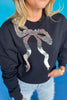 SSYS Dorothy Cropped Bow Sequin Sweatshirt In Black