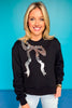 SSYS Dorothy Cropped Bow Sequin Sweatshirt In Black