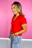 SSYS Signature Double Lined V Neck Lightweight Air Tee Shirt In Red