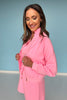 SSYS Evelyn Scuba Crew Neck Zip Jacket In Bright Pink