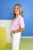 Pink Stripe Drop Shoulder Short Sleeve Top *FINAL SALE*, basic tee, causal, comfortable, ssys by mallory fitzsimmons