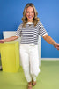 Navy Stripe Drop Shoulder Short Sleeve Top *FINAL SALE*, basic tee, causal, comfortable, ssys by mallory fitzsimmons