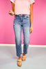 Lovervet By Vervet High Rise Raw Hem Straight Jeans