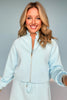 SSYS Evelyn Scuba Crew Neck Zip Jacket In Baby Blue