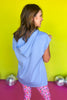  SSYS Hooded V Neck Air Tent Top In Powder Blue, Ssys athlesiure, athleisure, elevated athleisure, signature top, must have active top , athletic top, athletic style, mom style, shop style your senses by mallory fitzsimmons, ssys by mallory fitzsimmons