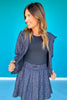 SSYS Navy Animal Print Zip Hooded Jacket
