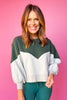 SSYS Myla Colorblock Sweatshirt In Washed Hunter